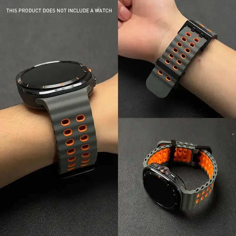 Ocean Strap for Samsung Galaxy Watch Ultra 2 Sports Silicone Band for Galaxy Watch 9-8-7 Ultra 47mm Official Original Wristband