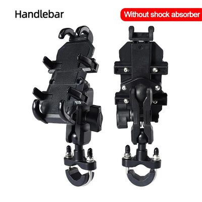 Motorcycle Bicycle Phone Holder Aluminum Handlebar Shock Absorption Cycling GPS Bracket for iPhone 16 Samsung Xiaomi Bike Mount