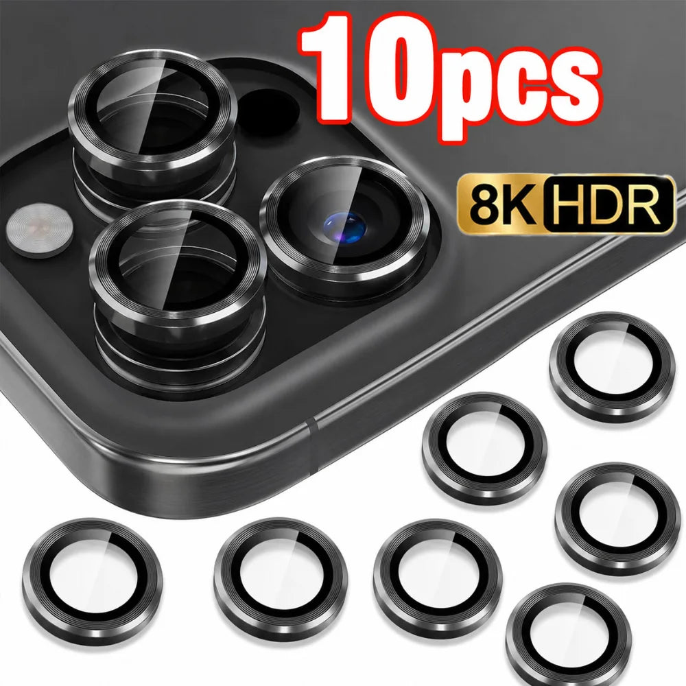 NNBILI 10pcs Black Color Ultra HD Full Cover Camera Lens Protector for iPhone 18 17 16 15 14 13 12 11 Pro Max 14 15 16 Plus 18