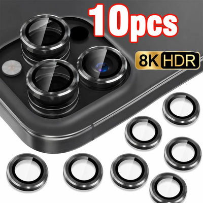 NNBILI 10pcs Black Color Ultra HD Full Cover Camera Lens Protector for iPhone 18 17 16 15 14 13 12 11 Pro Max 14 15 16 Plus 18