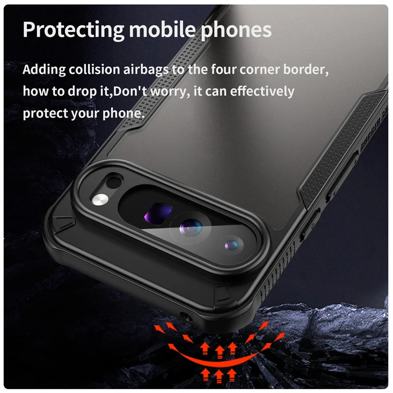 Luxury Matte Hybrid Rugged Protective Cover For Google Pixel 10 9 Pro XL 8 Pro 9A 8A Simple Case Shockproof Coque Fundas Capa