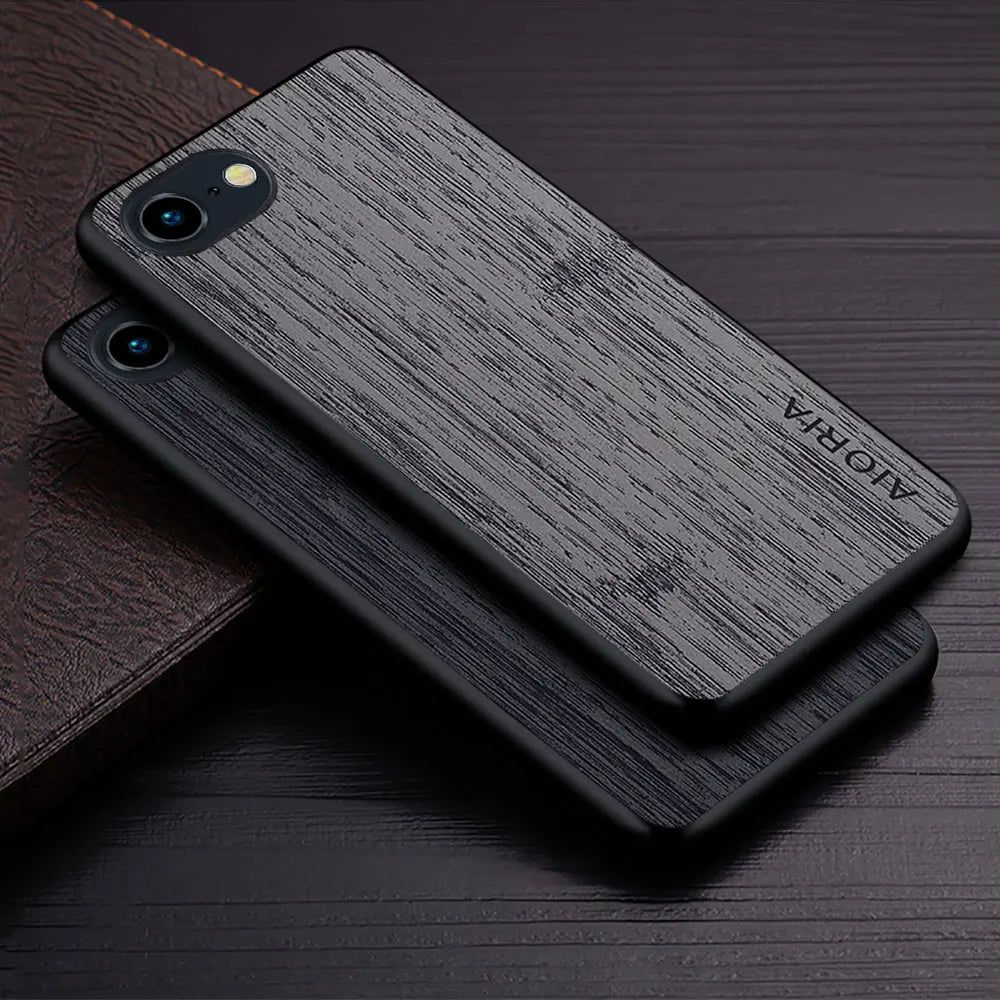 Case for iPhone 17e 16e Funda Straight Wood Grain PU Leather Phone Cover for iPhone 17e Case Capa