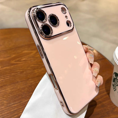 Sleek Electroplated Solid Color Phone Case for iPhone 18,17,16,15,14,13,12,11 Pro/Max/Plus/Air | Fully Protective Soft Shell, Premium Luxury & Fashionable Durable Design