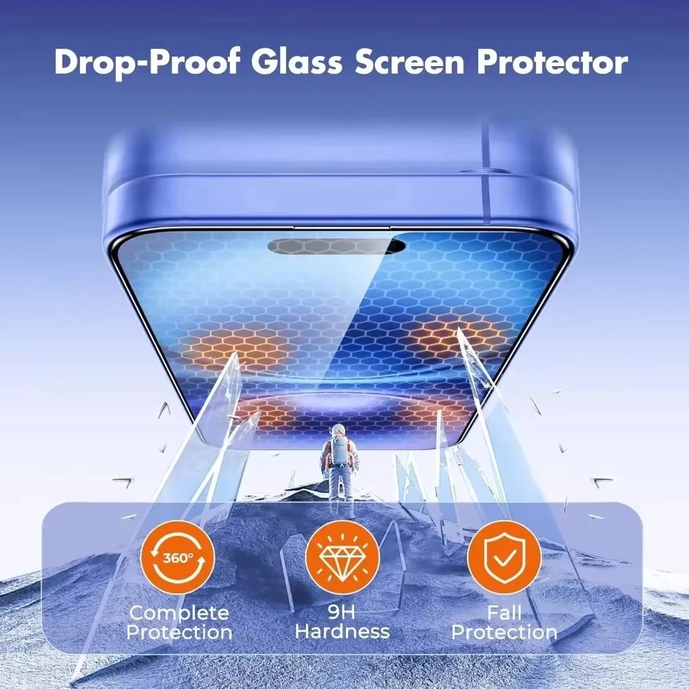 1-4PCS HD Screen Protector Film For iPhone 18 16 13 17 11 12 14 15 Pro Max Air 6 7 8 Plus X XR XS Max Full Cover Tempered Glass