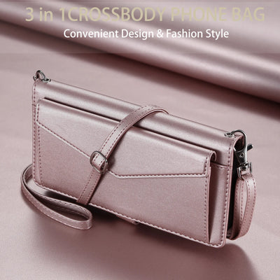 Crossbody Leather Wallet Case For IPhone 18 17 16 Pro 15 14 13 12 11 Pro Max Air 16E 17E XS XR SE 8 7 Card Solt Pocket Cover