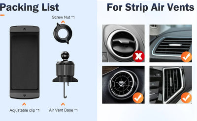 Eary for Z Fold 7 6 5 Car Phone Holder Mount Air Vent Car Bracket Stand with 360° Rotate for 4.7-12.9' Devices Vehicle Accessori