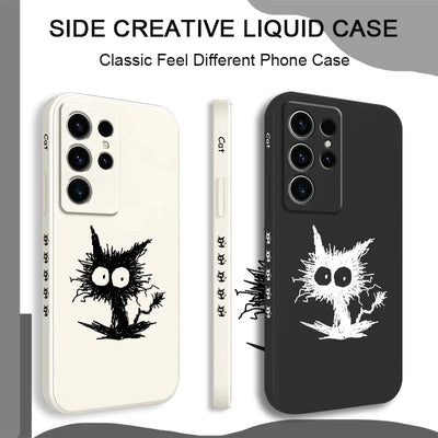 Scrawled Cat Phone Case For Samsung Galaxy S25FE S24 S23 S22 S21 S20 S10 S10E Ultra Plus FE Note 20 Ultra 10 Plus Cover