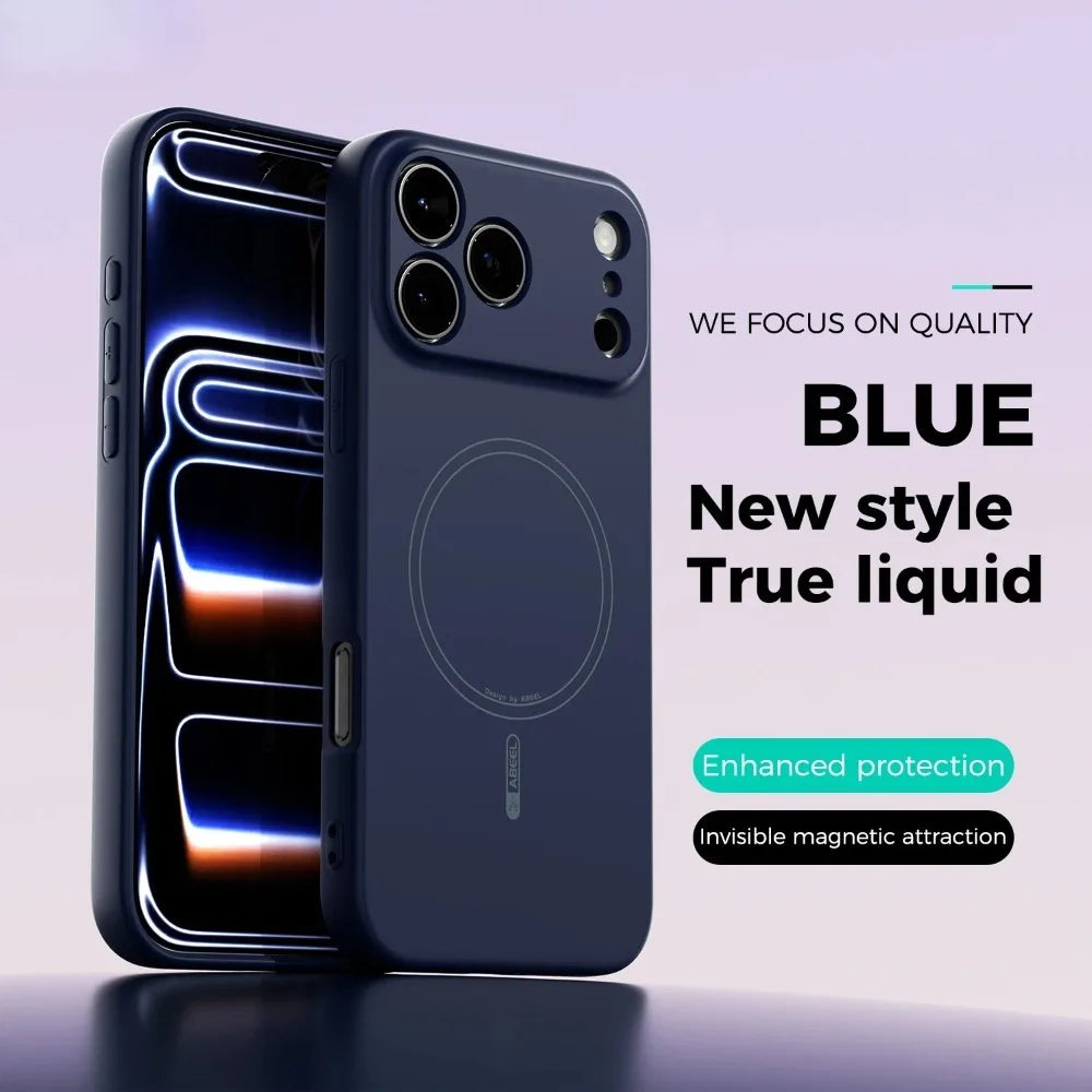 Original Liquid Silicone Phone Case For iPhone 17 16 Pro Max Air For Magsafe Magnetic Cases For iPhone 13 14 15 18 Pro Max Cover