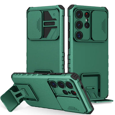 Shockproof Armor Funda For Samsung Galaxy S20 FE S21 S22 S23 S24 Plus Note 20 S25 Edge S26 Ultra 5G Slide Lens Protect Case