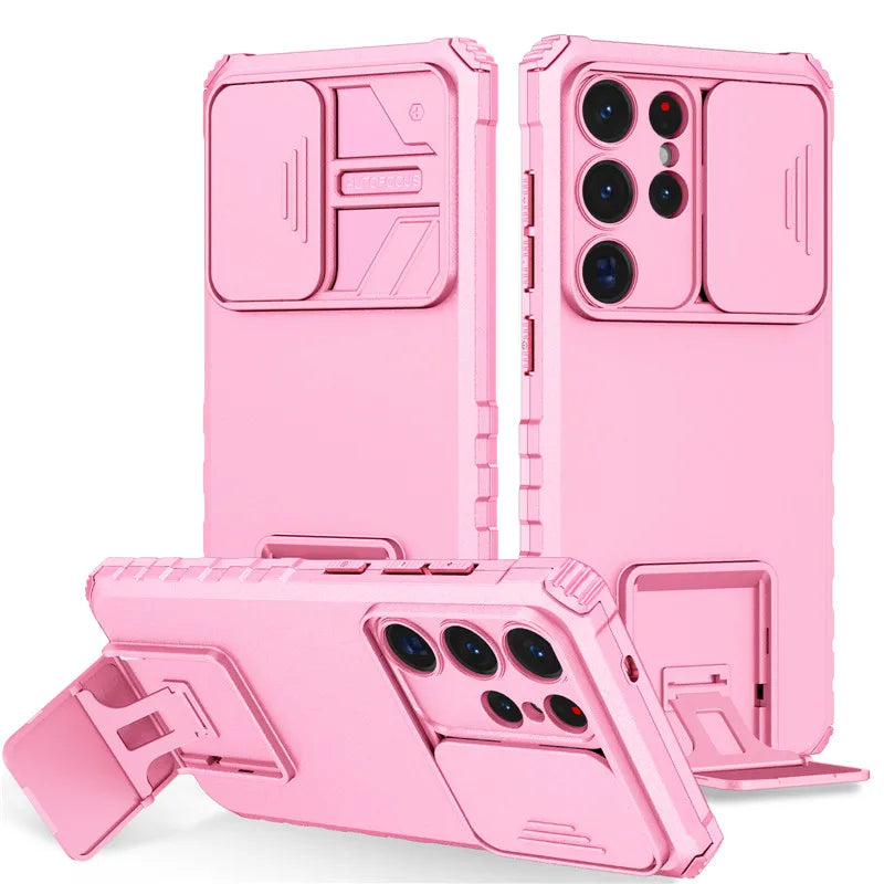 Shockproof Armor Funda For Samsung Galaxy S20 FE S21 S22 S23 S24 Plus Note 20 S25 Edge S26 Ultra 5G Slide Lens Protect Case