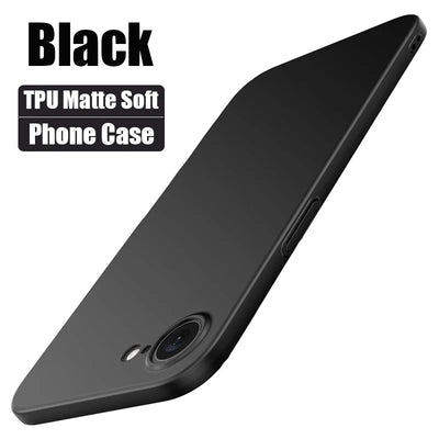 Luxury Black Silicone Matte Phone Case For iPhone SE 2020 2022 16E 16 15 14 13 12 11 Pro Max Plus 13Mini Back Cover Soft Case