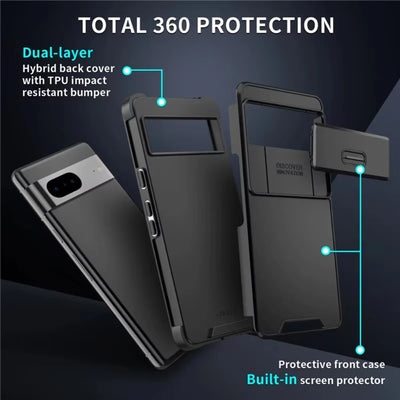 Shockproof Armor Matte Phone Case For Google Pixel 9 Pro XL 9A 8 7 Pro Slide Camera Protection Phone Cover For Pixel 8A 6A Case