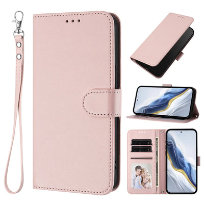 Solid Color Flip Wallet Leather Case For iPhone 17 13 14 15 16 12 Pro Max Air 16E 16 15 14 Plus 12 13 Mini Lanyard Back Cover