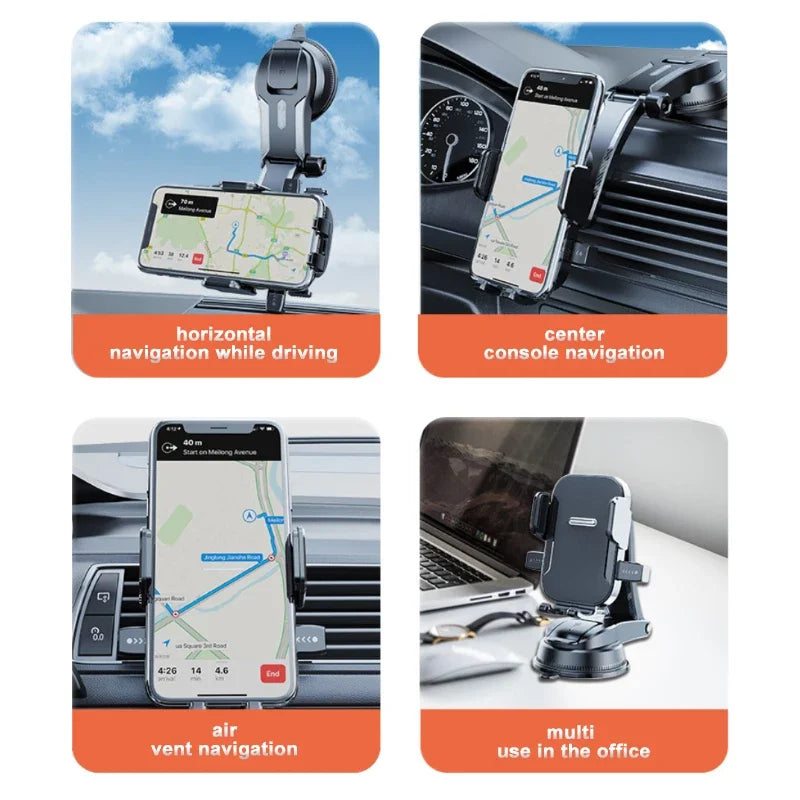 SEAMETAL Sucker Car Phone Holder Mount Stand Suction Cup Smartphone Mobile Cell Support in Car Bracket for Iphone Xiaomi Huawei