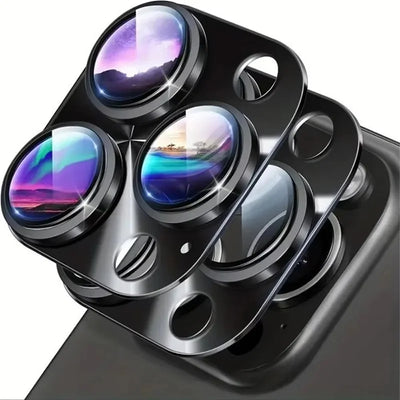 3D Full Metal Camera Lens Protector Tempered Glass Protector For iPhone 16 15 14 Pro Max Plus Camera Lens Protector Glass Cover