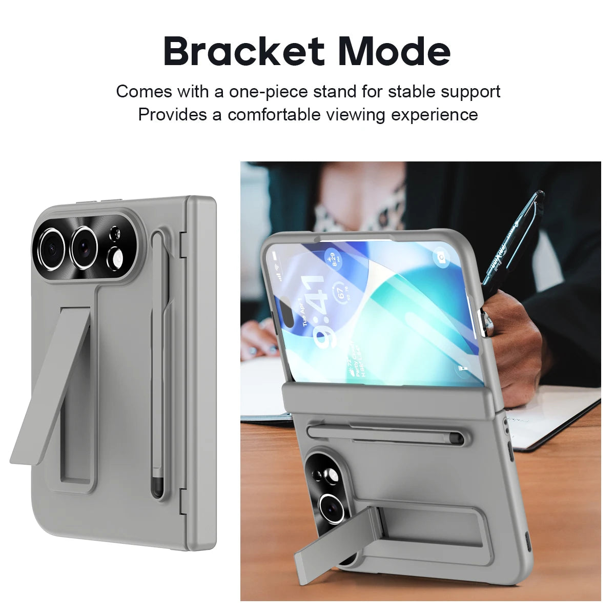 For iPhone Duo iPhone 18 Fold Bracket Phone Case With S Pen Hinge Protection Flim Glass Screen Shockproof Back Full Cover