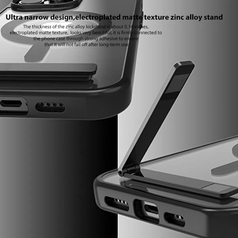 Magnetic Mobile Phone Case with Stand for iPhone 17 16 14 Plus 15 13 Pro Max 12 11 Cases Protective Apple Cover with Kickstand