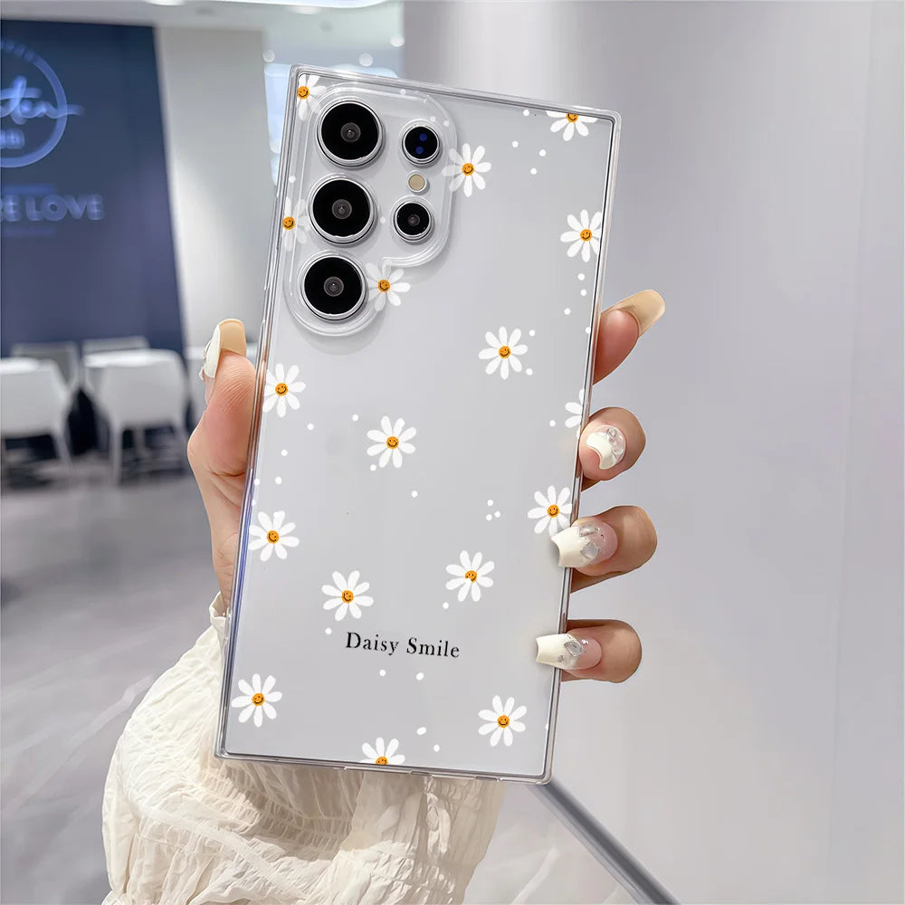 Daisy Smile Print Soft TPU Case for Samsung Galaxy S26 S25 S24 S23 S22 S21 S20 Note 20 Ultra 9 8 10 S8 S9 S10 Plus Clear Cover