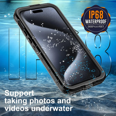 IP68 Shellbox Waterproof Case For iPhone 18 17 16 15 14 13 12 11 Pro Max XR XS Plus Metal Aluminum Swimming Phone Luxury Cover
