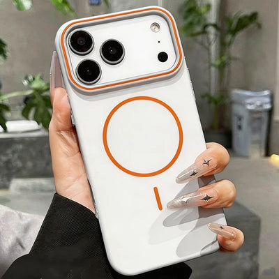 Luxury Simple Magnetic Matte Soft Phone Case For iPhone 18 17 16 15 14 13 Pro Max For MagSafe Wireless Charging Shockproof Cover