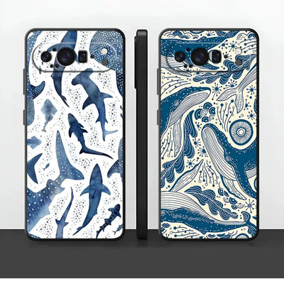 Case for Google Pixel 10A 7a 6a 9a 6 7 8 Pro 8a 10 9 Pro XL Funda Phone Cover Ocean Shark