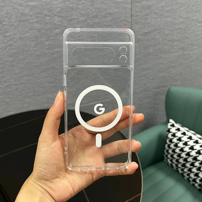 Simple Transparent Wireless Charging Slim Case For Google Pixel 10 9 Pro XL 8 7 6 A Pro Acrylic Shockproof Fall Prevention Cover