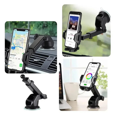 360° Rotatable Stable Car Phone Bracket Universal Windshield Suction Cup & Air Vent Mount Stand Car Phone Holder for Cellphone