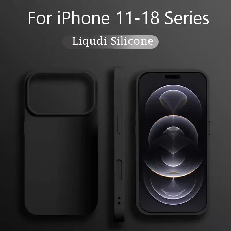 Case for iPhone 18 17 Pro Max Official Original Liquid Silicone Cases For iPhone 16 15 12 14 13 17 Pro Max Plus Shockproof Cover