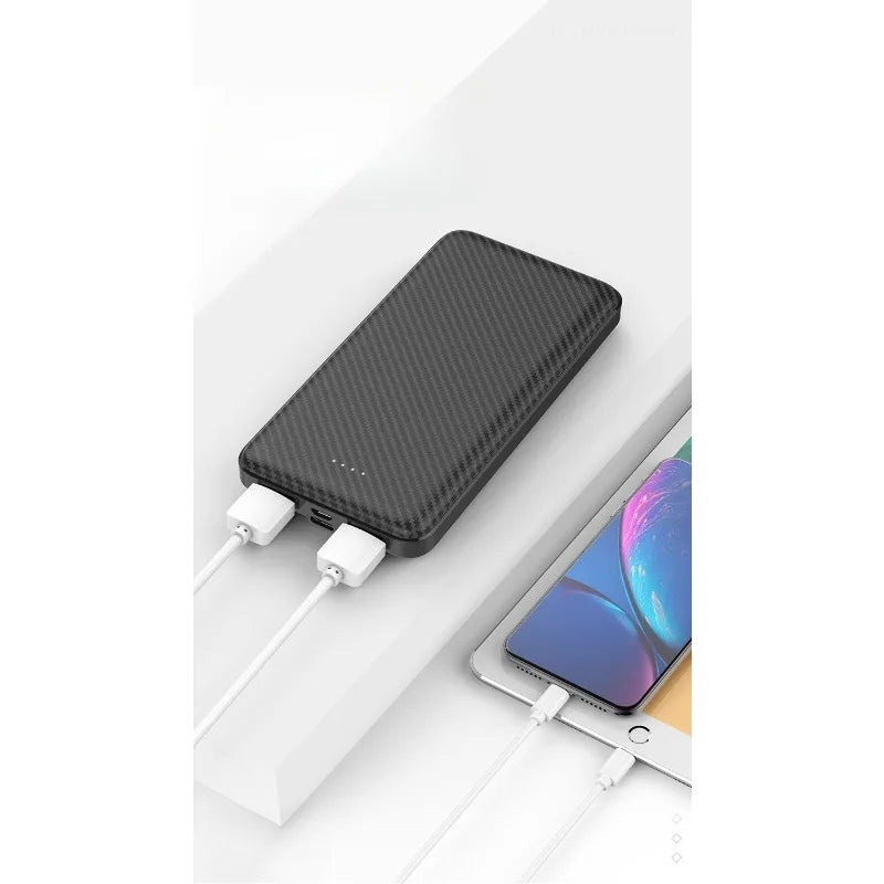 20000mAh 10000mAh Power Bank With Large Capacity Fiber Texture Case Design Thin And Easy To Carry Dual Input