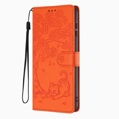 Lovely Cat Tree Case For Samsung Galaxy S5 S7 S6 Edge S20 FE S10E S10 S9 S8 Note 8 9 20 Ultra 10 Plus Pro Cash Wallet Fundas