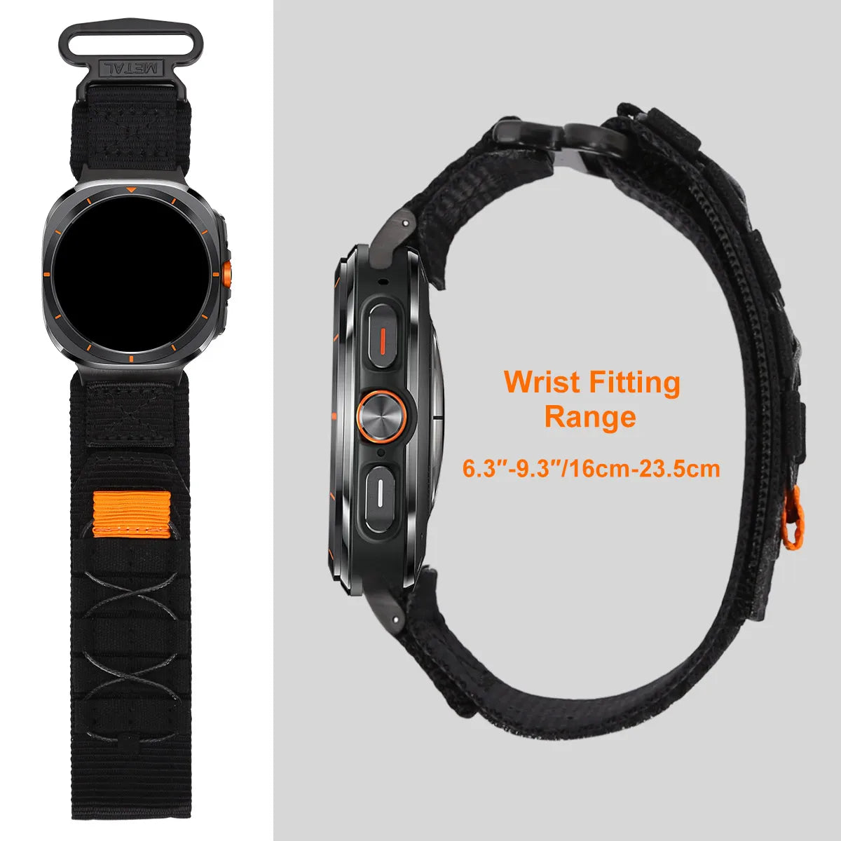 Braided Band Compatible with Samsung Galaxy Watch Ultra 47mm (2024/2025 Model) Replacement Band, Nylon Loop Strap for Men
