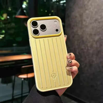 Phone Case For iPhone 14 15 16 17 Pro Max Aluminum Alloy Protective Cover Shockproof Luxury 3D Grooved Stripe Business Coque