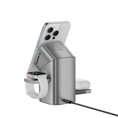 2026 Qi2 Automatic Touch Magnetic Multi-function 3 in 1 Wireless Charger for Iphone17 16 15 14 13 Pro Max Iwatch Airpods Charger