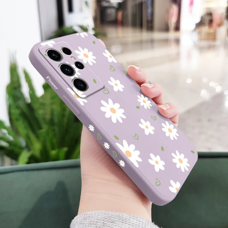 Tender Daisy Phone Case For Samsung Galaxy S25 S24 S23 S22 S21 S20 S10 S10E Ultra Plus FE Note 20 Ultra Plus Cover