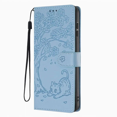 Lovely Cat Tree Case For Samsung Galaxy S5 S7 S6 Edge S20 FE S10E S10 S9 S8 Note 8 9 20 Ultra 10 Plus Pro Cash Wallet Fundas