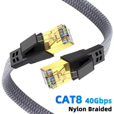 RJ45 Network Cable Gaming Flat Nylon Braided Cable Internet Network Lan Patch Cord Lan Network Wire For Internet Router Server