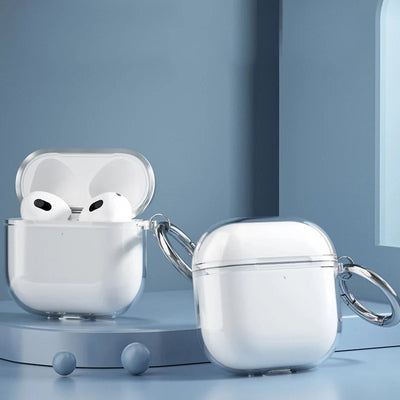 Clear Soft TPU Earphones Case For Apple Airpods 4 Transparent Anti-Scratch Headset Case For Apple AirPods 4th Gen with Keychain