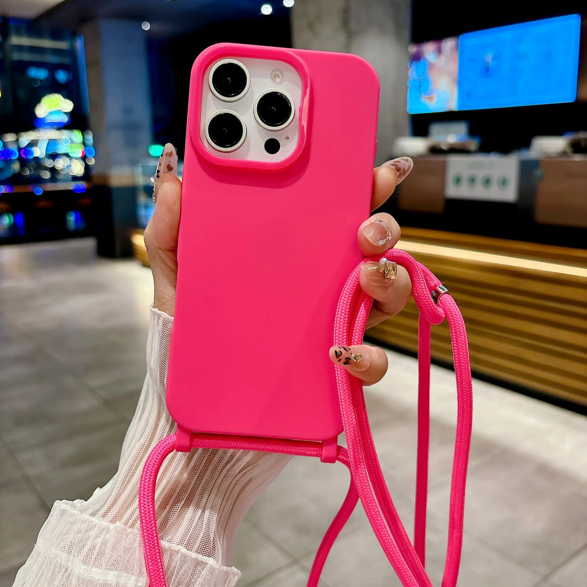 Crossbody Lanyard Strap Rope Phone Case For iPhone 17 16 15 14 Plus 17 13 12  Pro  Max  Necklace Adjustable Cover