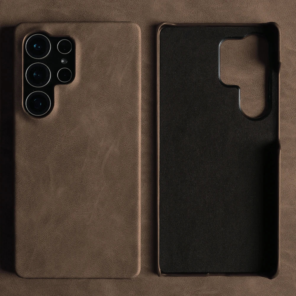 For Samsung S26 PLUS Leather Shockproof Phone Case for Galaxy S25 Edge S24 S23Ultra S22 S21 S20FE Fashion Business Cover Fundas