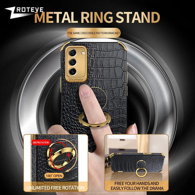 S25 Ultra Case ZROTEVE Crocodile Pattern Leather Cover For Samsung Galaxy S25 Edge S24 S23 FE S22 S21 Plus S24+ S25+ Phone Cases