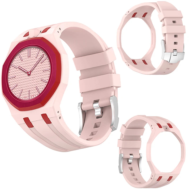 PC Case+Silicone Strap for Swatch X AP Royal Pop Pocket Watch Changer To Wristwatch Integrated Modification Accessories Bracelet