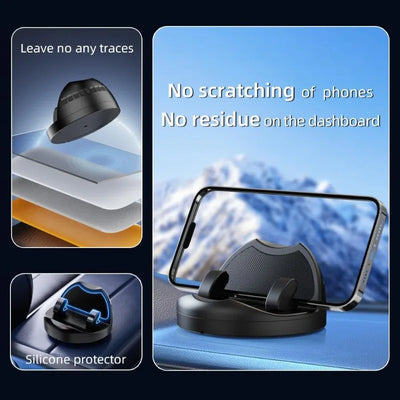 Dashboard Car Phone Holder 360 Rotation Silicone Phone Mount for Car Dash Car Number Plate Universal Mobile Phone Holder Support