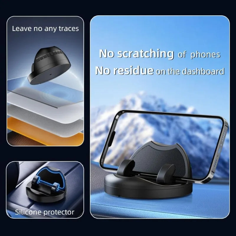 Dashboard Car Phone Holder 360 Rotation Silicone Phone Mount for Car Dash Car Number Plate Universal Mobile Phone Holder Support