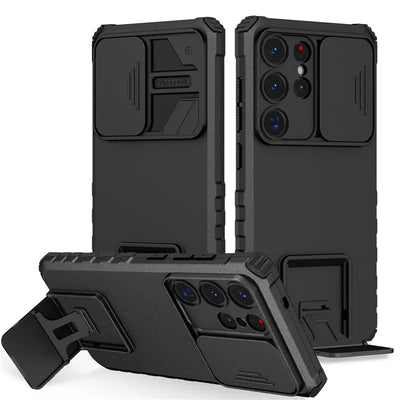 Shockproof Armor Funda For Samsung Galaxy S20 FE S21 S22 S23 S24 Plus Note 20 S25 Edge S26 Ultra 5G Slide Lens Protect Case