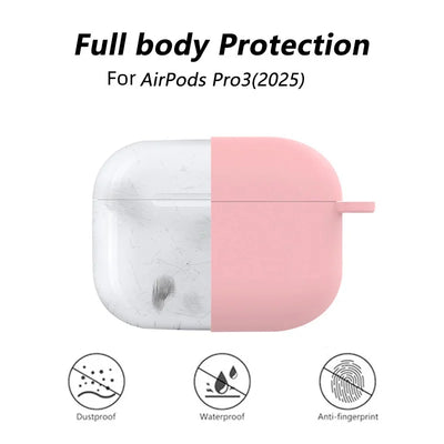 for AirPods Pro 3 2025 New Case Full Protective Soft Silicone Shockproof Case with Keychain for AirPods Pro 3 Case for Men Women