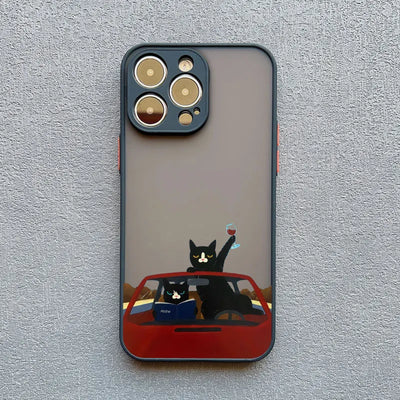 Funny Cat Daily Life Phone Case For iPhone 16 17 Pro Max Cases 11 12 14 Pro Max Mini 13 15 Plus XR Shockproof Back Covers