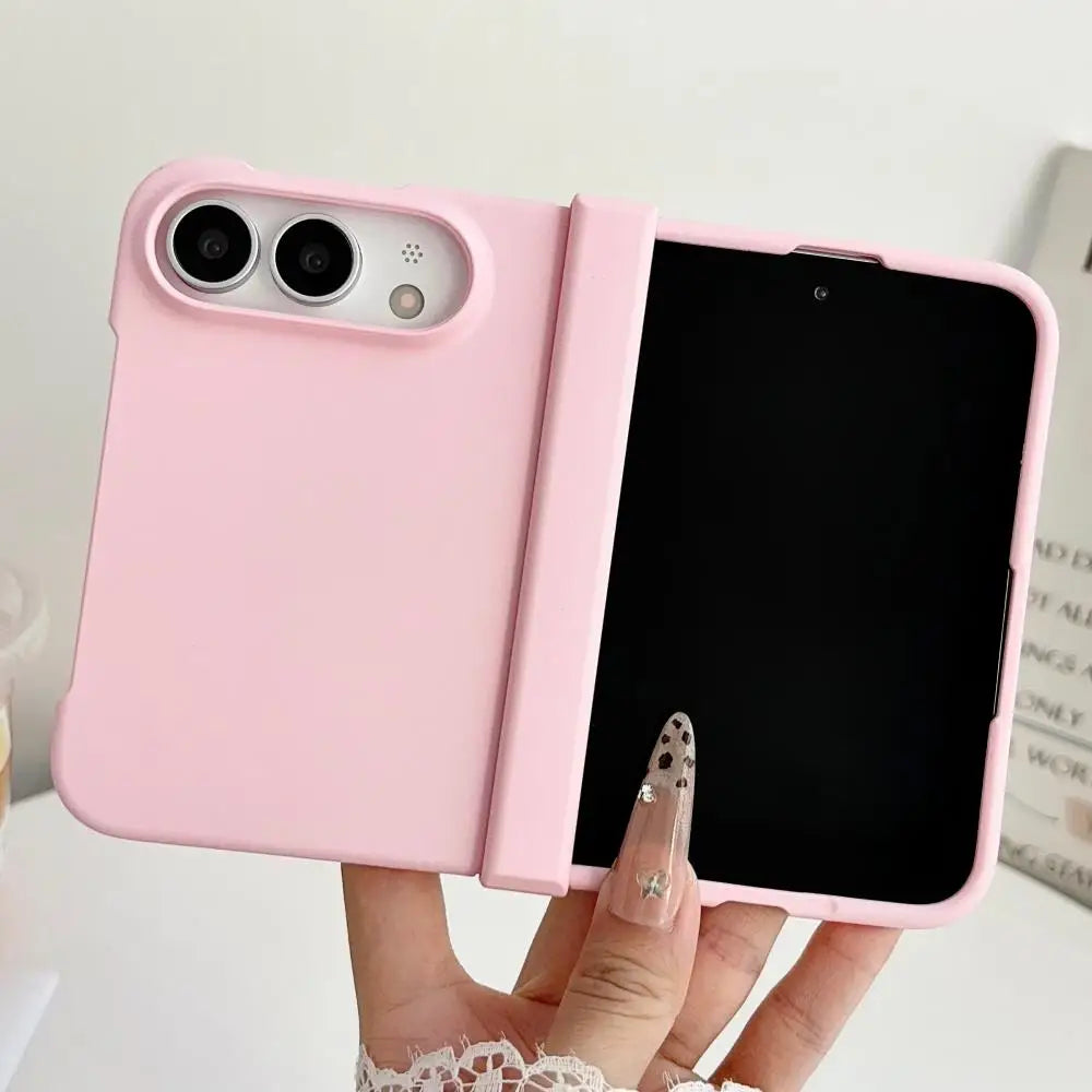 Solid Color Skin Feel Hinge Protection Case For iPhone Duo 18Ultra 18 Fold Shockproof Folding Phone Cover