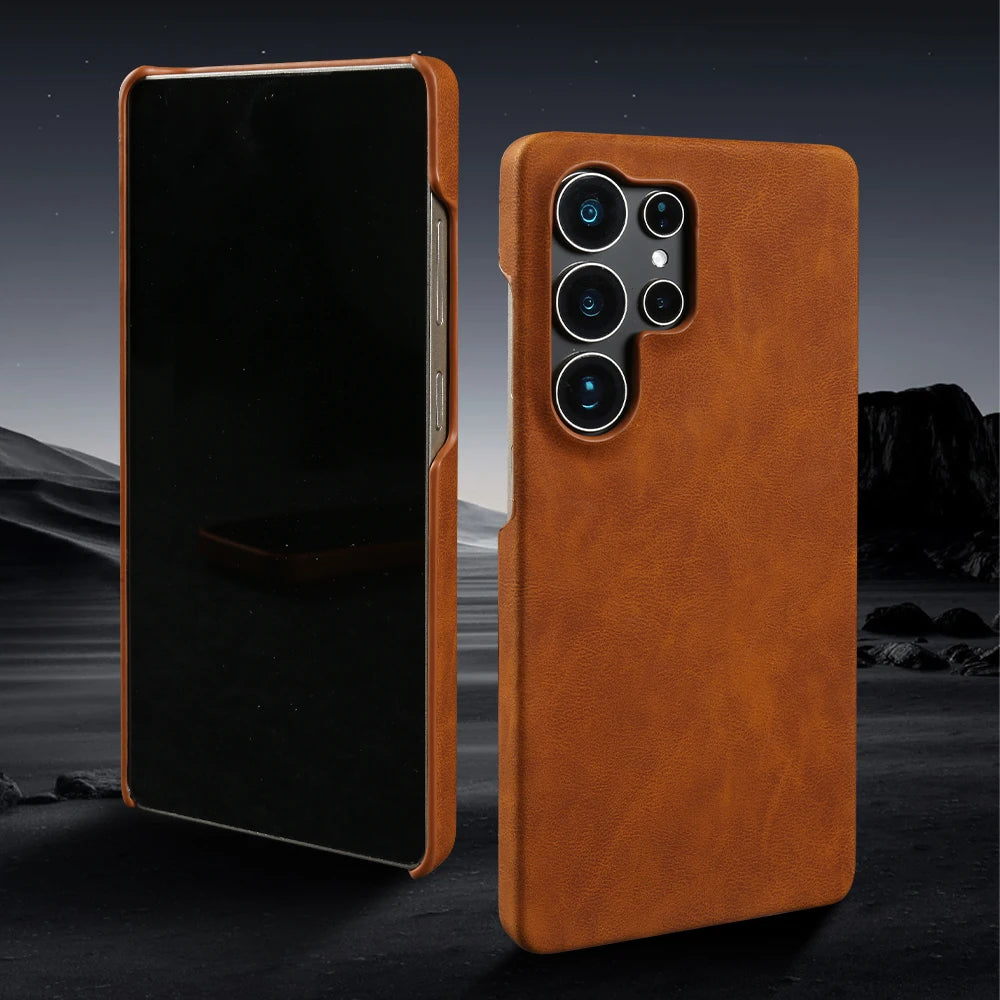 For Samsung S26 PLUS Leather Shockproof Phone Case for Galaxy S25 Edge S24 S23Ultra S22 S21 S20FE Fashion Business Cover Fundas