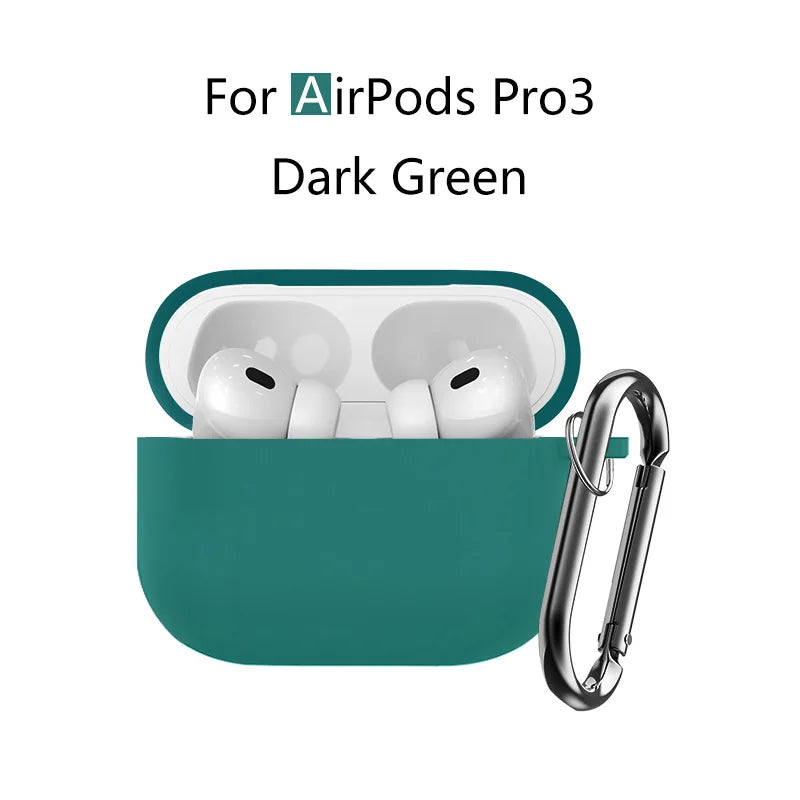 for AirPods Pro 3 2025 New Case Full Protective Soft Silicone Shockproof Case with Keychain for AirPods Pro 3 Case for Men Women