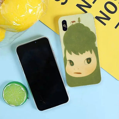 Yoshitomo Nara Phone Case for iPhone 17 16 15 14 13 12 11 Pro Mini MAX Plus XR Silicone Transparent Soft Cover